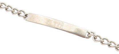 925 Sterling Silver  Shiny Petite Nette Etched Bar Chain Bracelet  BT4528