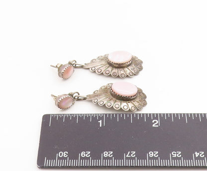 925 Sterling Silver Vintage Earrings SOUTHWESTERN Mother Of Pearl Drop  EG14358