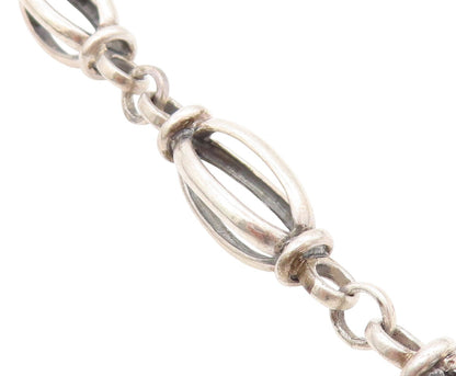 925 Sterling Silver Vintage Bracelet Open Cutout Bead Design  BT11020