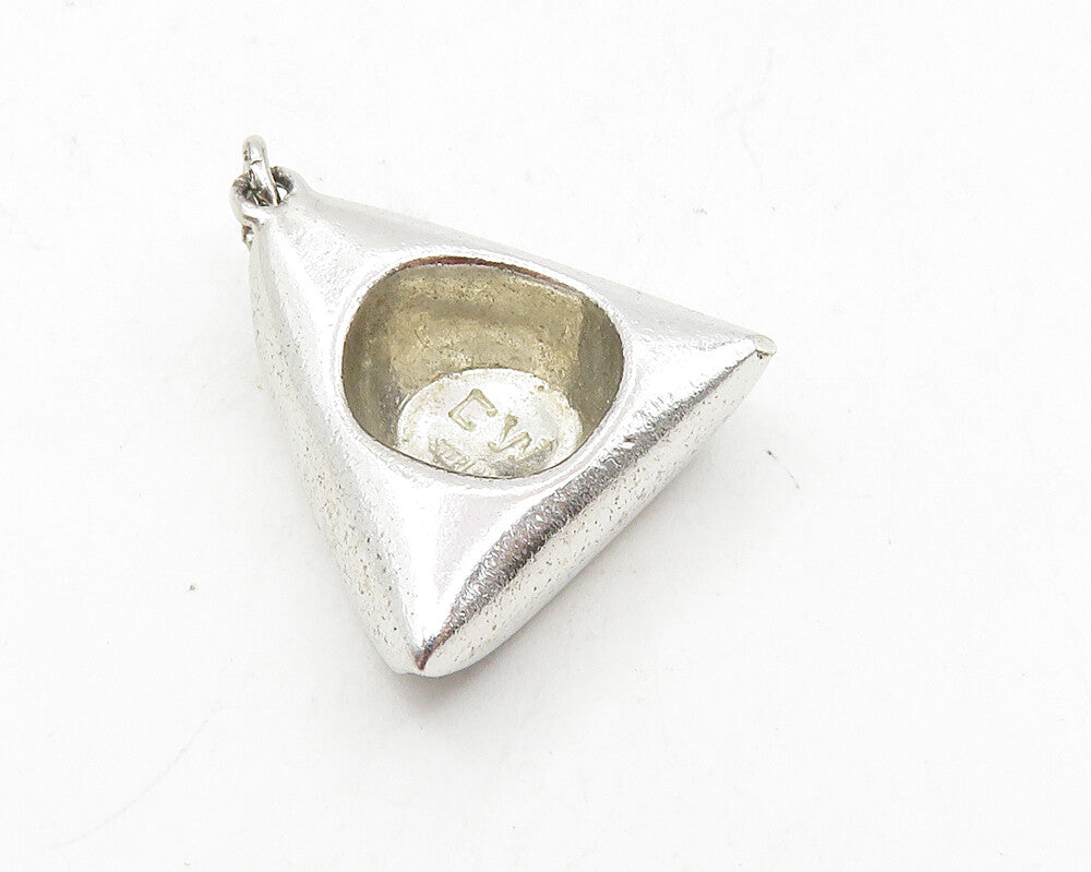 925 Sterling Silver  Vintage Shiny Smooth Petite Hat Motif Pendant  PT7369