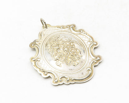 TOWLE 925 Sterling Silver  Vintage Raised Floral Vine Design Pendant  PT10103