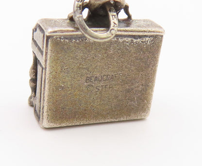 925 Sterling Silver  Vintage Oxidized Petite Wall Piano Pendant  PT16407
