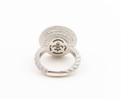 925 Sterling Silver Vintage Ring JUDITH RIPKA CZ Evil Eye Band  Sz 6  RG36873