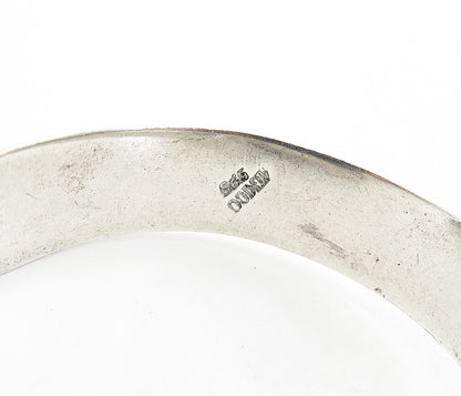 TAXCO 925 Sterling Silver  Vintage Glass Art Shiny Open Cuff Bracelet  BT3548