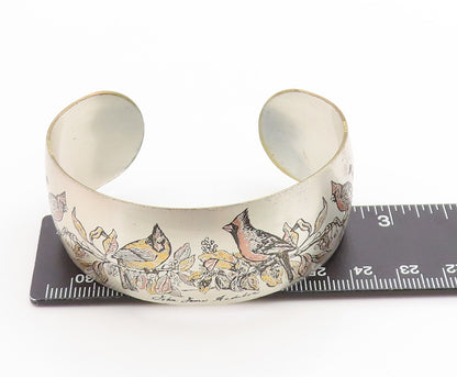 925 Sterling Silver Vintage Bracelet REED & BARTON Damascene Wide Cuff  BT12021
