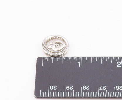 925 Sterling Silver  Vintage Genuine Diamonds Mom & Baby Love Pendant  PT18617