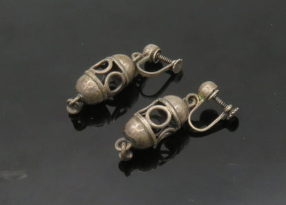 TAXCO 925 Sterling Silver  Vintage Dark Tone Non Pierce Drop Earrings  EG10282