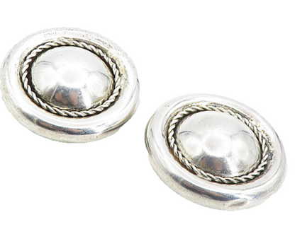 925 Sterling Silver   Vintage Round Twist Non Pierce Drop Earrings  EG4366