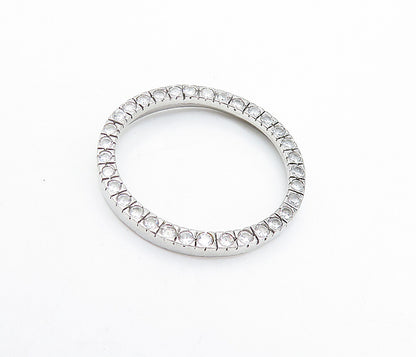 925 Sterling Silver  Vintage Shiny Topaz Open Circle Slide Pendant  PT5188