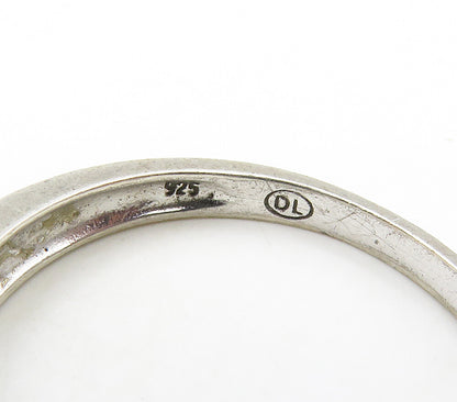 925 Sterling Silver  Vintage Topaz 7 Stone Smooth Band Ring Sz 7  RG16363