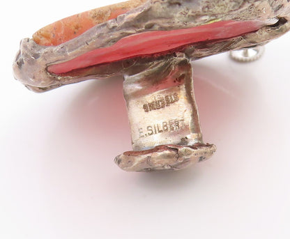 925 Sterling Silver Vintage Cufflinks SILBERT Gemstone Rare Large  TR4240
