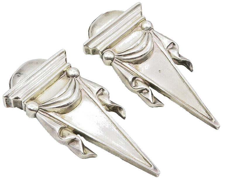 BOB MACKIE 925 Sterling Silver  Vintage Curtain Non Pierce Earrings  EG5863