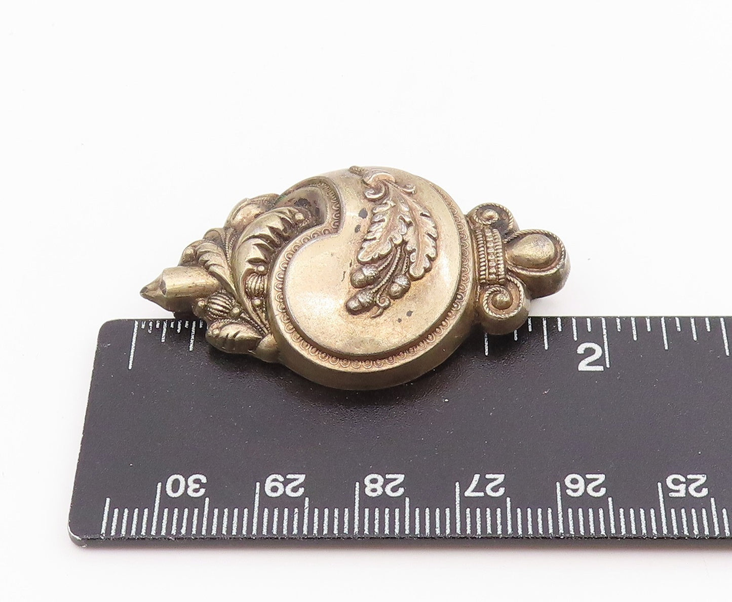 925 Sterling Silver Vintage Brooch Pin AUSTRIA Floral Leaf Scrollwork  BP12189