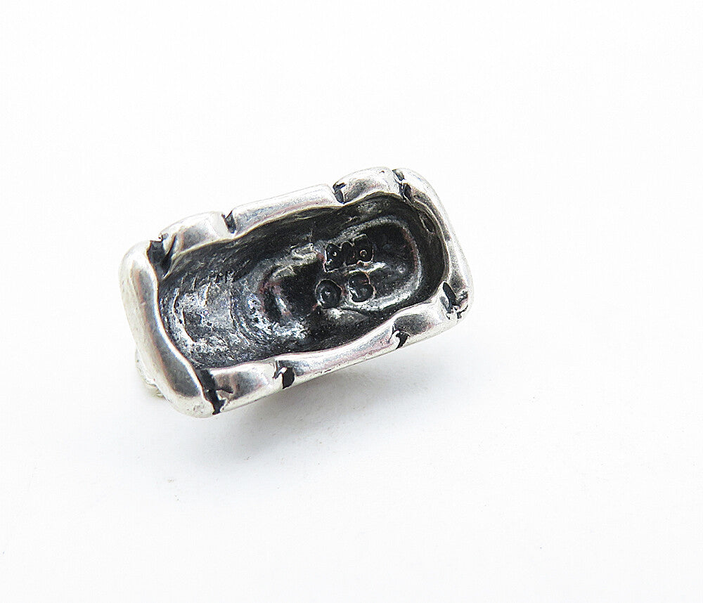 925 Sterling Silver  Vintage Petite Shiny Buggy Car Motif Drop Pendant  PT4257
