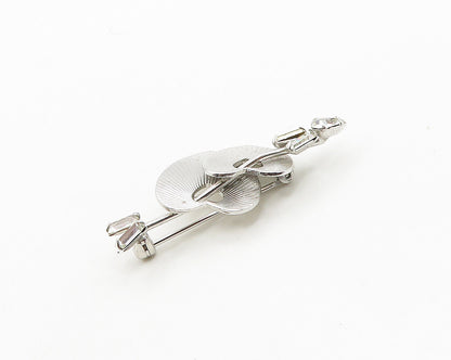 CARLART 925 Silver  Vintage Topaz Love Hearts Bow & Arrow Brooch Pin  BP7766