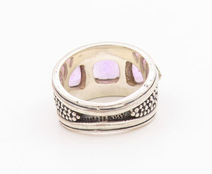 925 Sterling Silver Vintage Ring Square & Triangle Cut Amethyst  Sz 6.5  RG33262