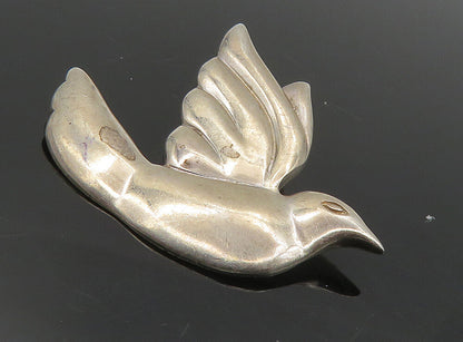 925 Sterling Silver  Vintage Shiny Petite Flying Dove Motif Pendant  PT6553
