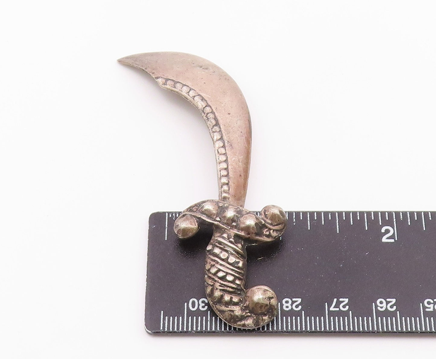 925 Sterling Silver  Vintage Antique Dagger Sword Motif Brooch Pin  BP4578
