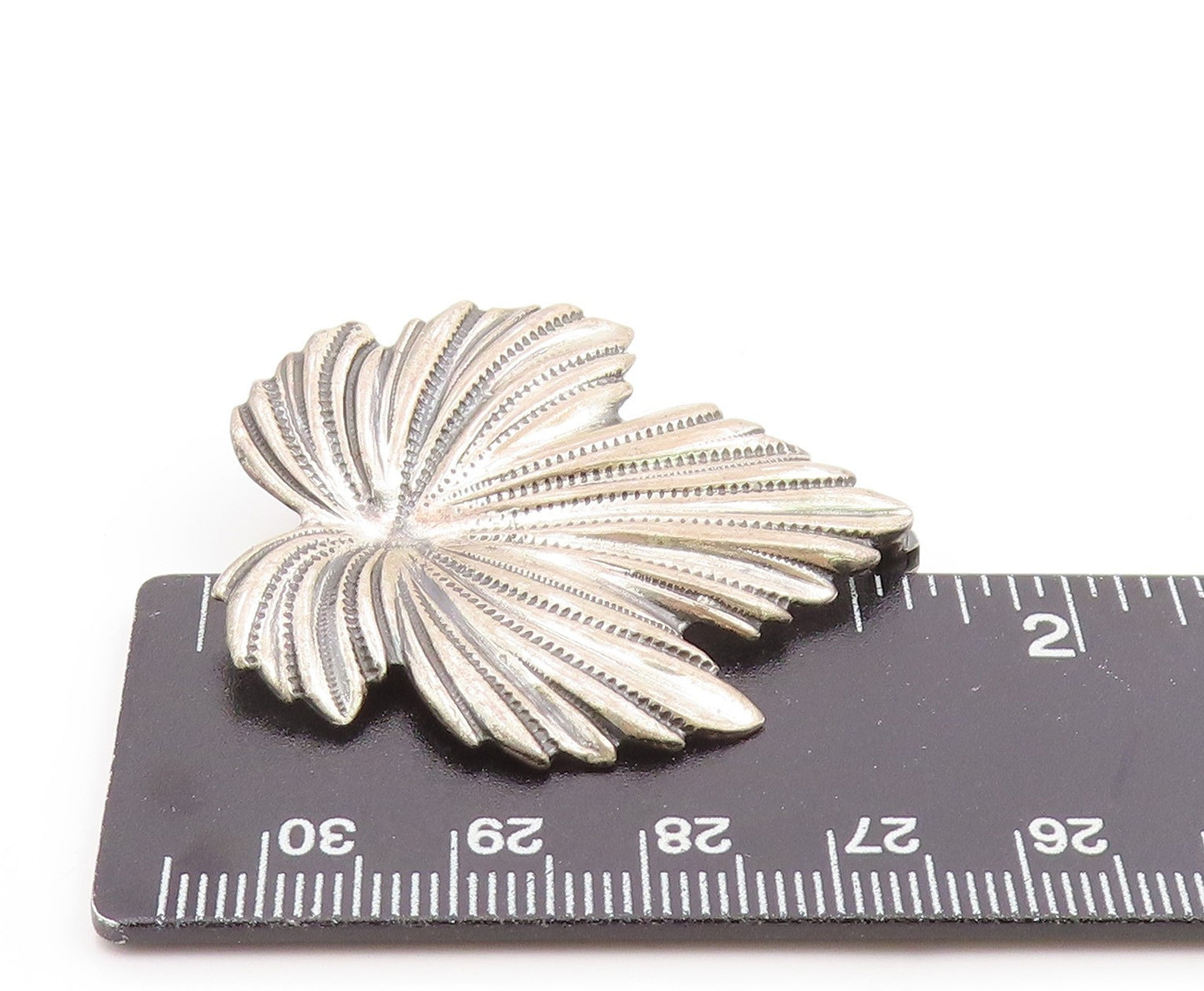 925 Sterling Silver Vintage Brooch Pin JEWELART Etched Maple Leaf Motif  BP12460