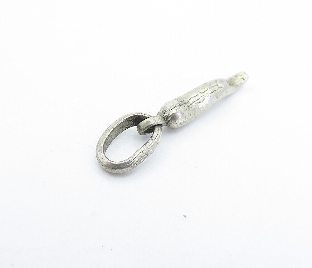 925 Sterling Silver  Vintage Petite Dark Tone Chili Pepper Drop Pendant PT4710