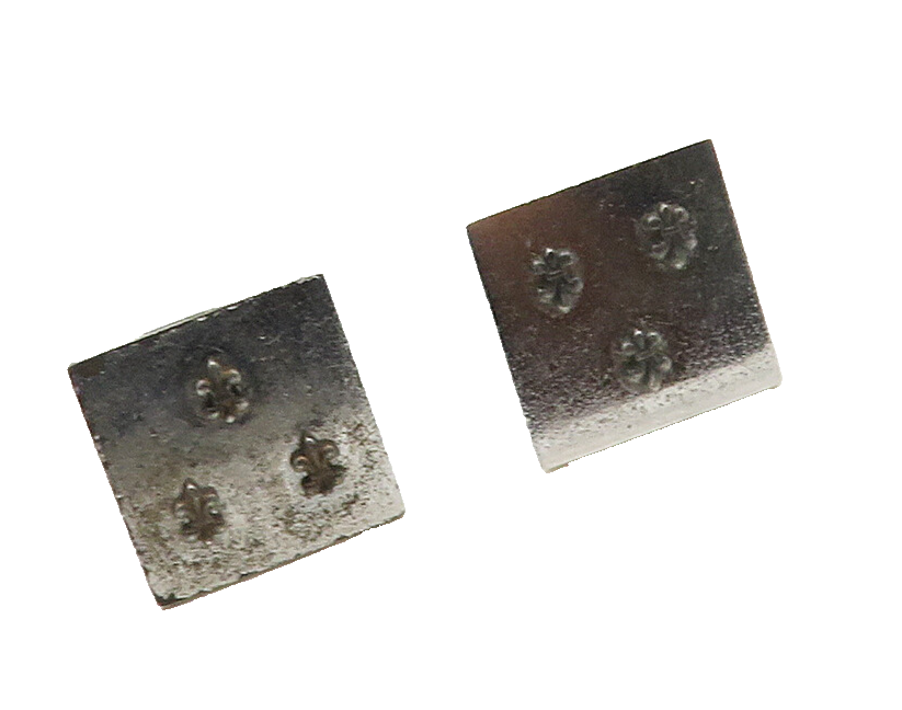 SWANK 925 Sterling Silver  Vintage Fleur De Lis Square Cufflinks  TR2285