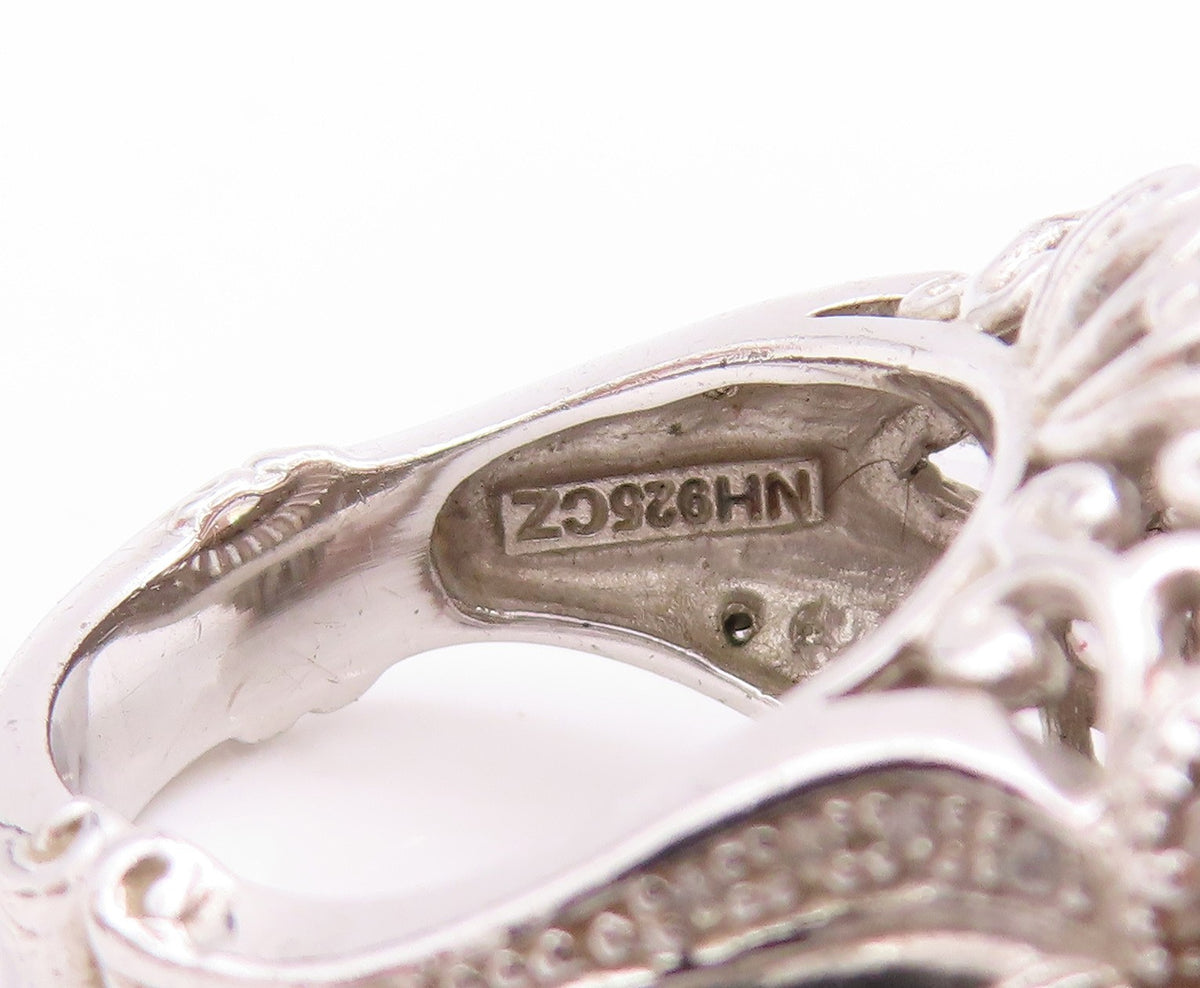 925 Sterling Silver Vintage Ring MICHAEL VALITUTTI Multi Cut CZ  Sz 6.5  RG32971