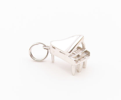 925 Sterling Silver  Vintage Shiny Grand Piano Musician Motif Pendant  PT18819