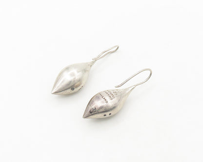 MICHAEL DAWKINS 925 Silver  Vintage Shiny Rain Drop Dangle Earrings  EG9281