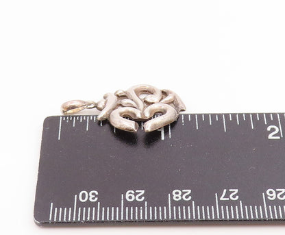 925 Sterling Silver Vintage Carved Hollow Yoga Symbol Pendant  PT21369
