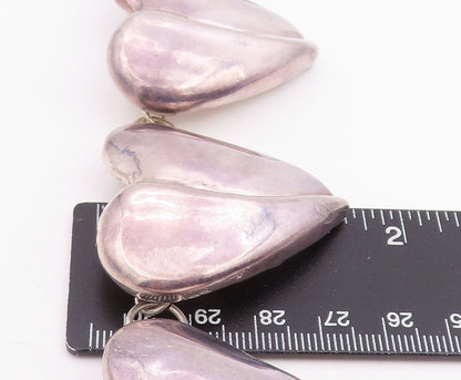 925 Sterling Silver Vintage Necklace BAT AMI Chunky Love Heart Choker  NE4764