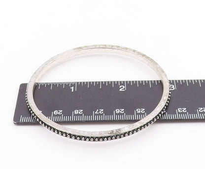 925 Sterling Silver  Vintage Dark Tone Spiked Detail Bangle Bracelet  BT6891