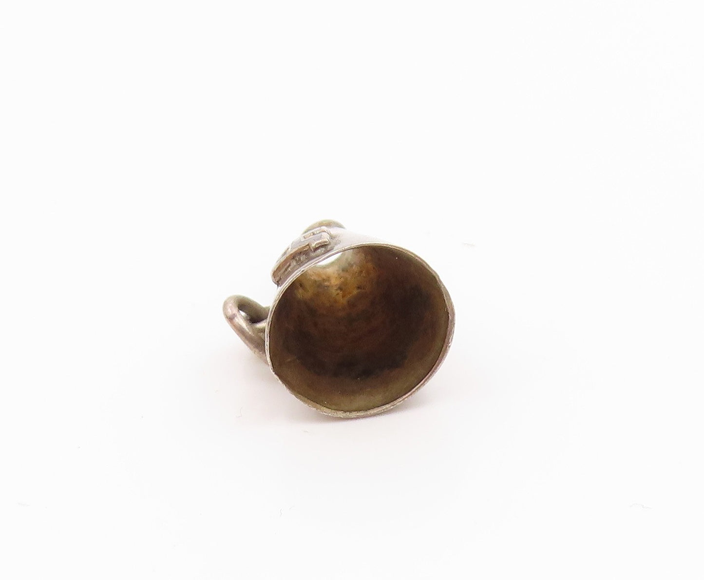 925 Sterling Silver  Vintage Petite Cheer Megaphone A Initial Pendant  PT18458