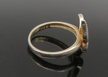 925 Sterling Silver  Vintage Shiny Topaz Butterfly Band Ring Sz 8  RG22519