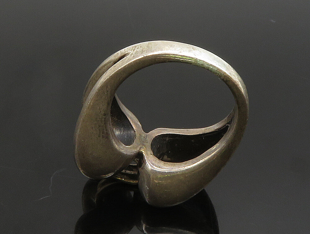 925 Silver & 14K GOLD  Vintage Open Shank Connector Band Ring Sz 6  RG24368