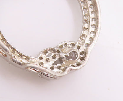 925 Sterling Silver Vintage Pendant Interlocked Topaz Rope Ring Design  PT24560