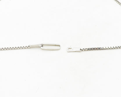 REBECCA 925 Sterling Silver Diamond Shape Pattern Box Chain Necklace  NE3223