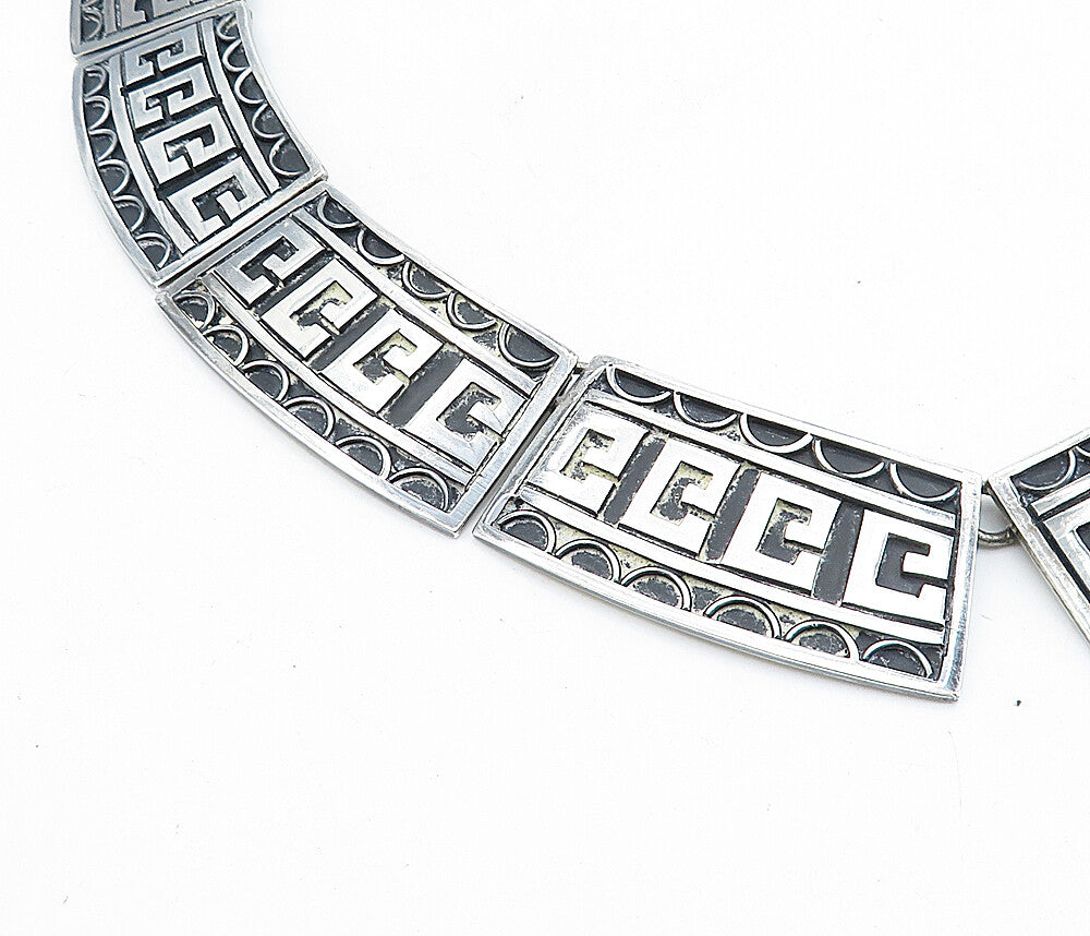 TAXCO MEXICO 925 Sterling Silver  Vintage Designer Large Chain Necklace NE1194