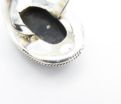 925 Sterling Silver  Cabochon Cut Jasper Shiny Oval Cocktail Ring Sz 6  RG7812