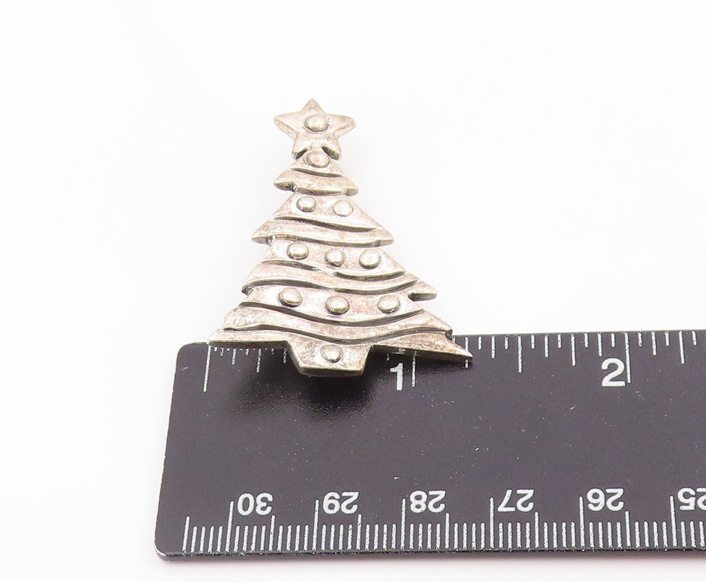 925 Sterling Silver Vintage Brooch Pin Modernist Christmas Tree Figurine BP12496