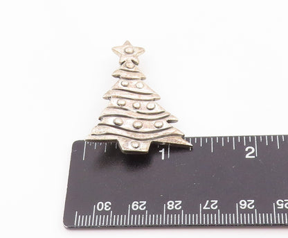 925 Sterling Silver Vintage Brooch Pin Modernist Christmas Tree Figurine BP12496