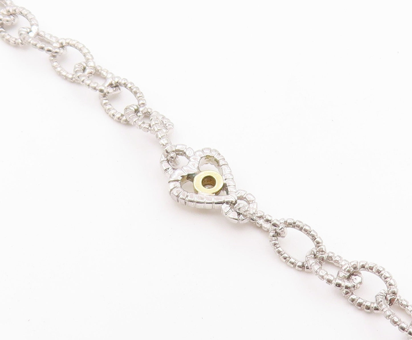 18k Gold & 925 Sterling Silver Vintage Necklace Faceted Citrine Chain  NE4918