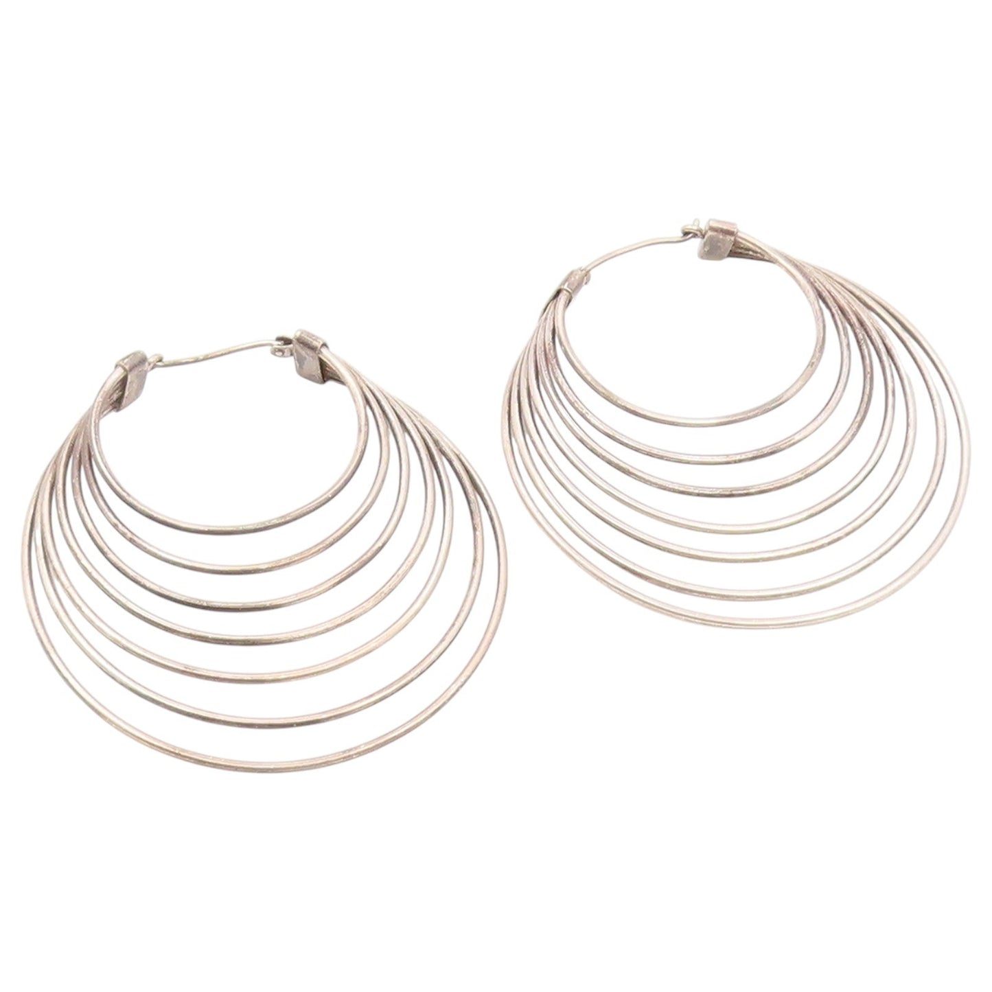 925 Sterling Silver Vintage Earrings Classic Cascade Loop Strand Hoop  EG14531