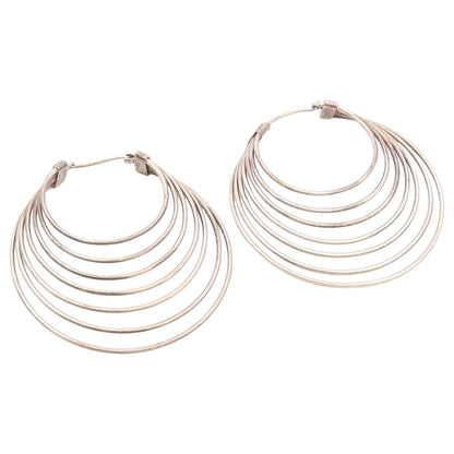 925 Sterling Silver Vintage Earrings Classic Cascade Loop Strand Hoop  EG14531