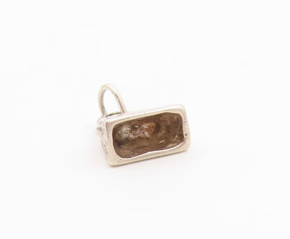 925 Sterling Silver  Vintage Shiny Petite Hand Bag Purse Pendant  PT18798
