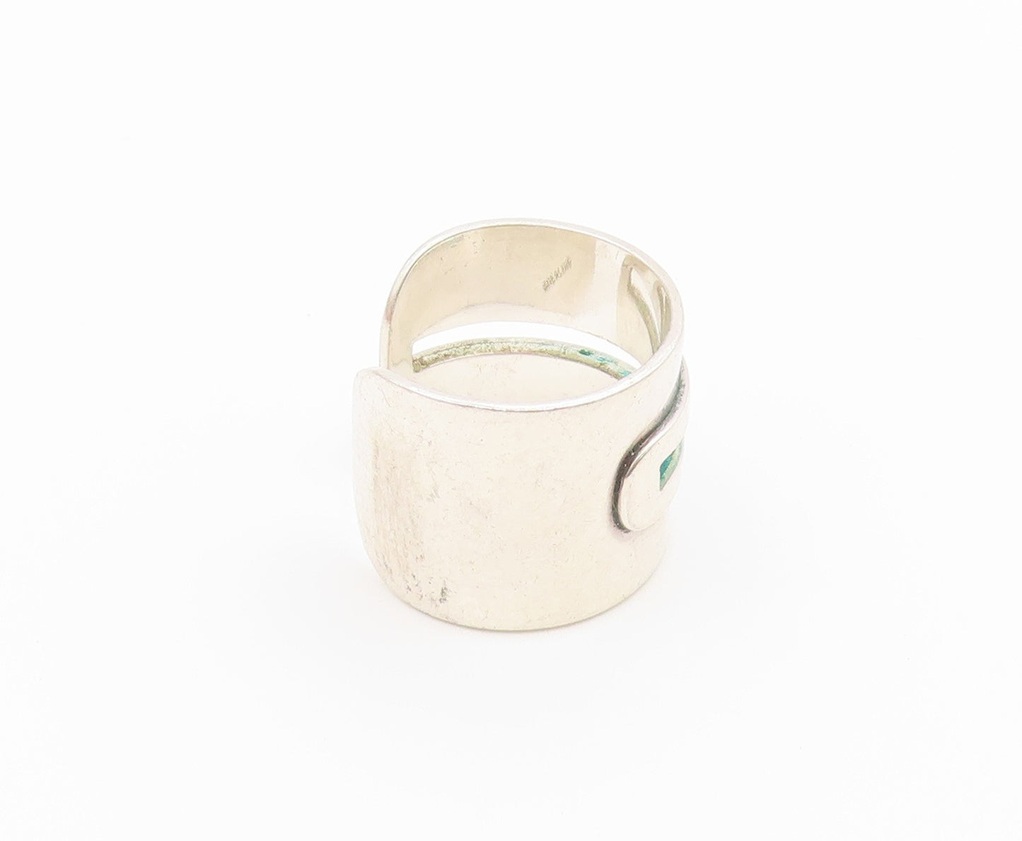 925 Sterling Silver Vintage Ring MONIR Modernist Geometric Band  Sz 6  RG36772