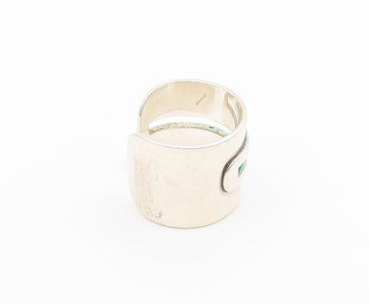 925 Sterling Silver Vintage Ring MONIR Modernist Geometric Band  Sz 6  RG36772