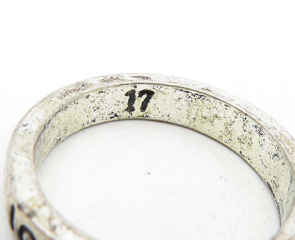 925 Sterling Silver  Vintage Dark Tone Love Etched Band Ring Sz 7  RG9338
