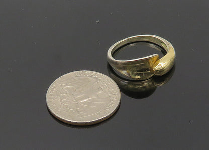 925 Sterling Silver  Vintage Shiny Concave Bypass Band Ring Sz 8  RG20483