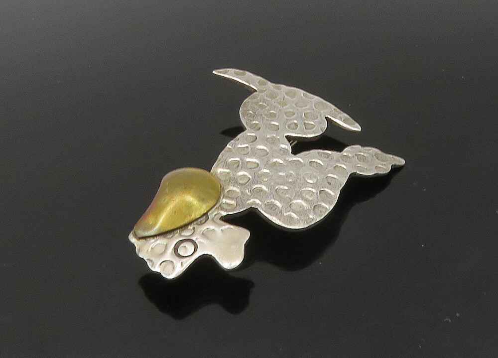 MEXICO 925 Sterling Silver  Vintage Shiny Two Tone Poodle Brooch Pin  BP8904