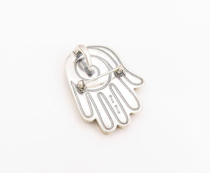 925 Sterling Silver Vintage Brooch Pin CAROLYN POLLACK Spiral Hamsa Hand BP12179
